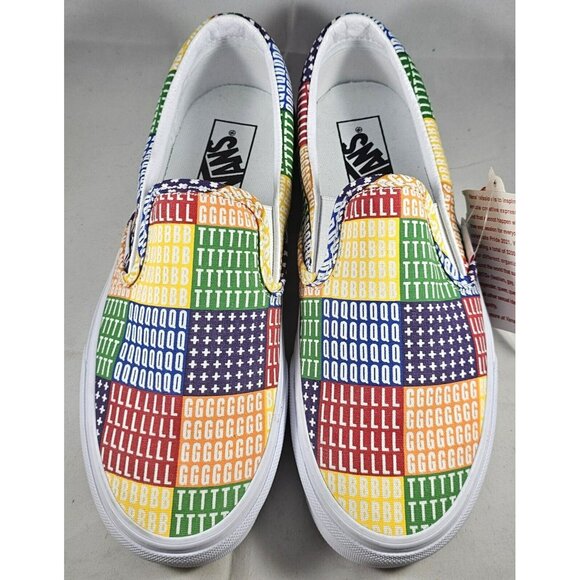 Vans Men\'s Pride  Classic Slip On Multi True White Canvas Shoes Size W 8/M 6.5 main image 10